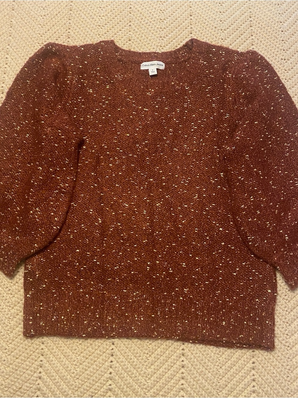 Calvin Klein Jeans Rust Speckle Scoopneck Pullover